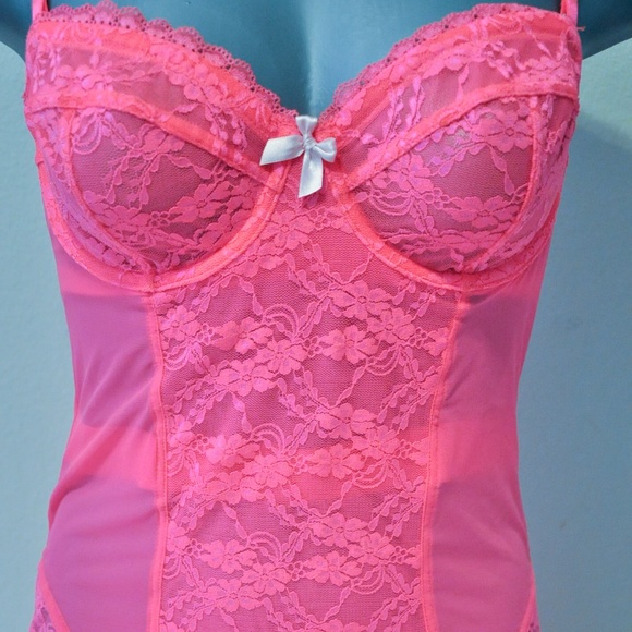 VICTORIAS SECRET GARTER LINGERIER 34B TEDDY SLIP - Picture 2 of 7